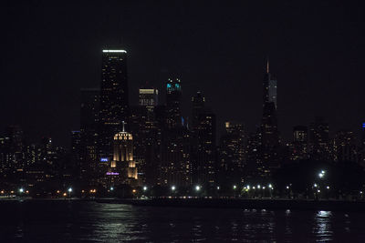 Illuminated city at night