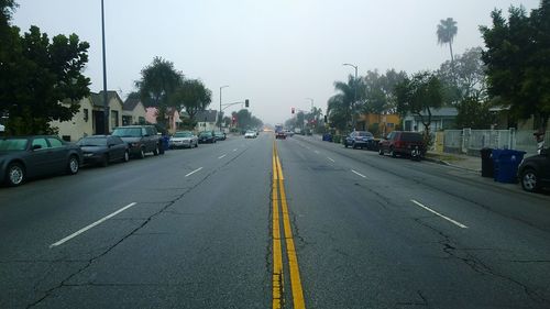 Road passing through city