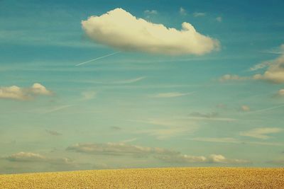 Scenic view of landscape against blue sky