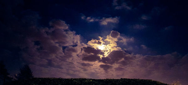 Low angle view of sky at sunset