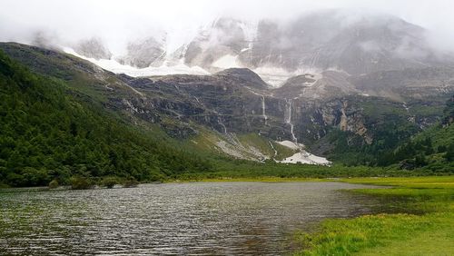 Scenic view of lake against mountains
