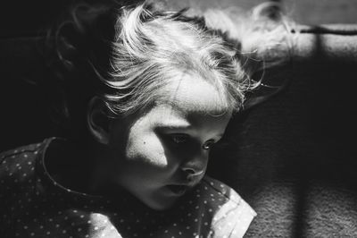 Close-up portrait of toddler girl