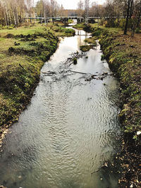 High angle view of river