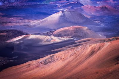 Aerial view of volcanic landscape