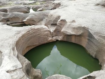 Close-up of rocks in river