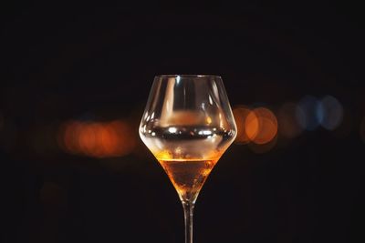 Close-up of beer in glass