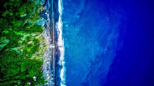 High angle view of sea shore