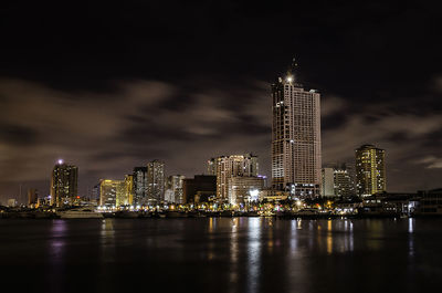 Illuminated city at night