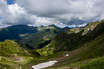 Scenic view of mountains against sky