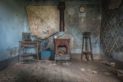 Interior of abandoned house