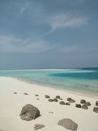 Scenic view of beach against sky