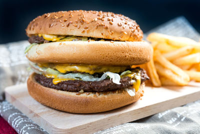 Close-up of burger