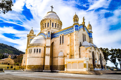 Low angle view of historical building against sky