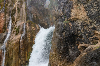 Scenic view of waterfall