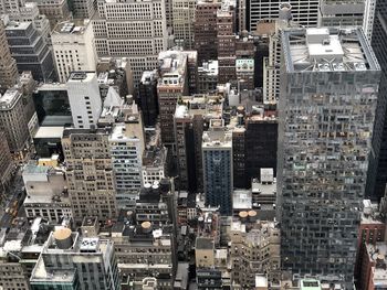 High angle view of buildings in city