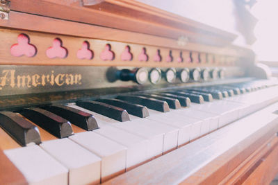 Close-up of railings