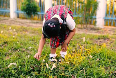 Man standing on grassy field