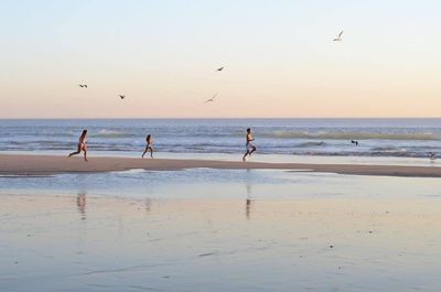 Silhouette of people on beach