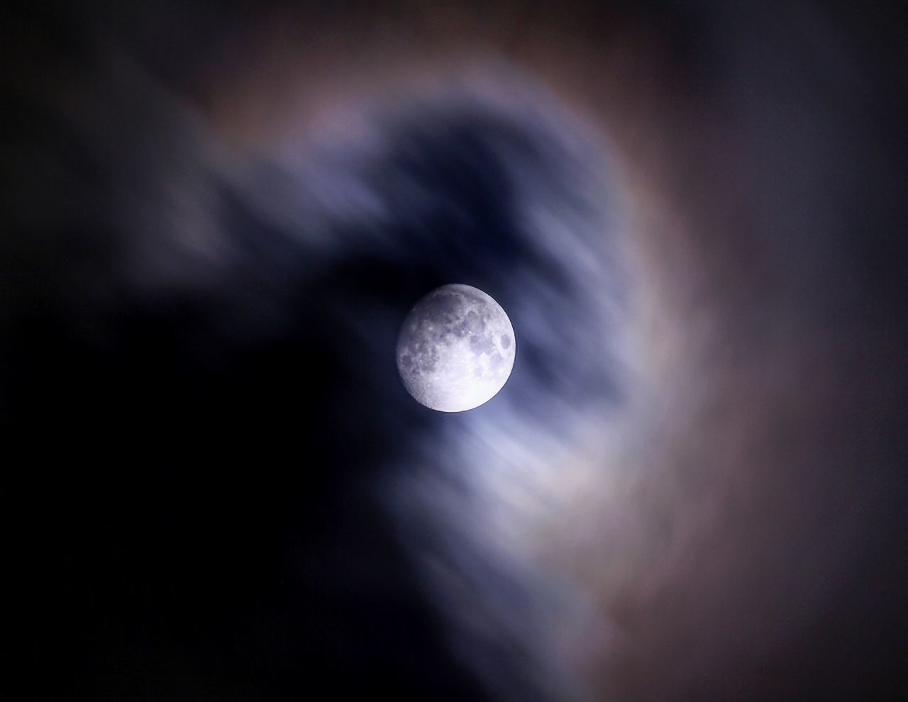 LOW ANGLE VIEW OF MOON IN SKY AT NIGHT