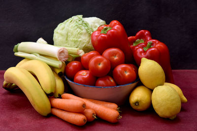 Close-up of tomatoes on table