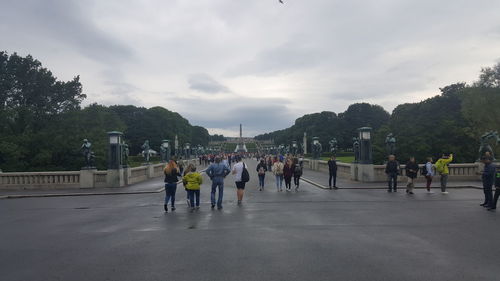 People walking on road