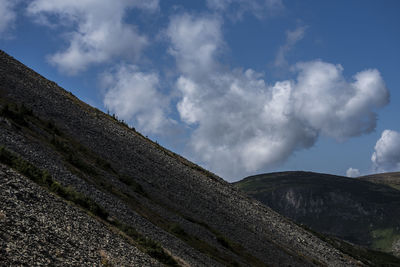 Low angle view of mountain against sky