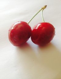 Close-up of cherries on tree