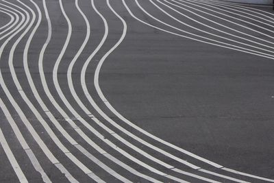 High angle view of zebra crossing on road