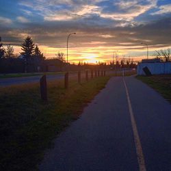 View of road at sunset
