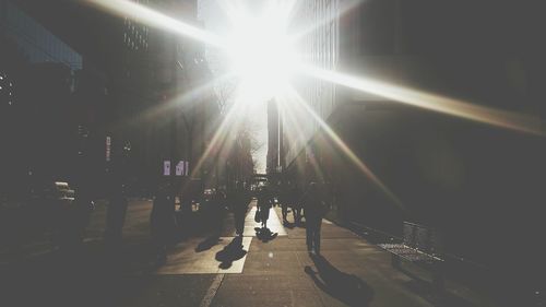 People walking on road