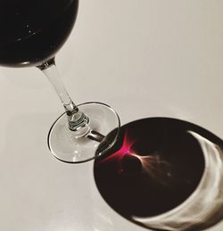 Close-up of wineglass on table