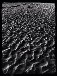 High angle view of sandy beach