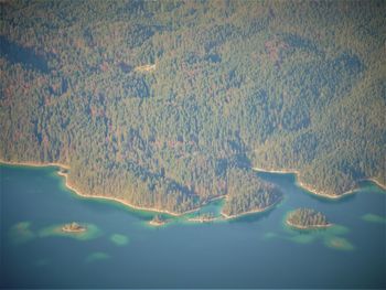 Aerial view of lake