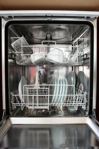 Close-up of dishwasher