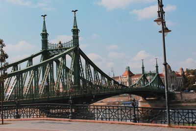 Liberty bridge over danube river in city