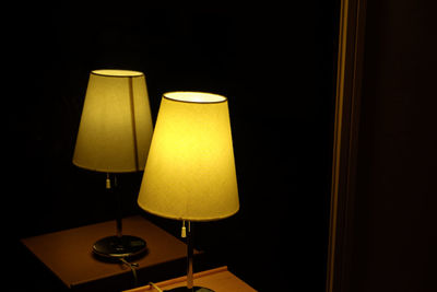 Lamp post in dark room