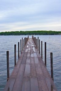 Pier over sea against sky