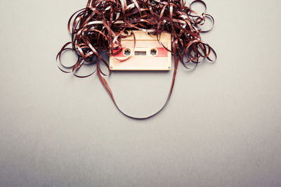 Close-up of telephone on table