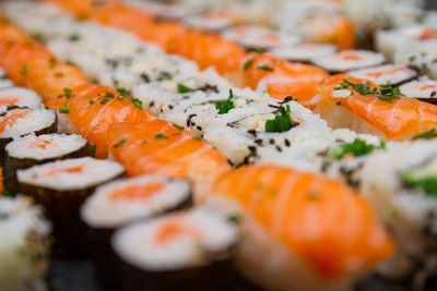 Close-up of sushi in plate