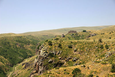 Scenic view of armenian landscape against sky