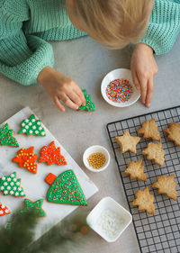 Bright holiday cookies for christmas and new year.