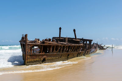 Shipwreck of ss maheno on seventy-five mile beach on fraser island, queensland, australia