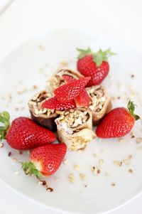 Close-up of strawberries in plate