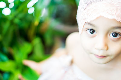 Close-up portrait of cute girl