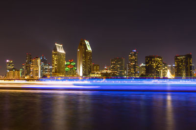 Illuminated city at night