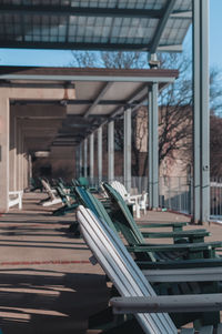 Empty chairs outside