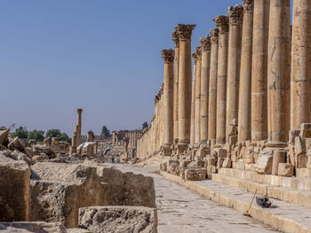 Old ruins of temple against clear sky