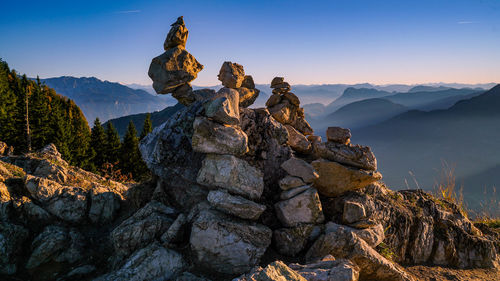 Panoramic view of rock formations against sky