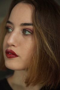 Close-up portrait of beautiful young woman