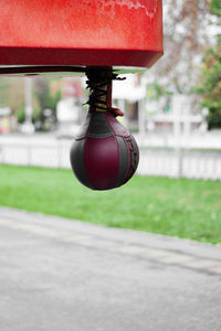 Close-up of basketball hoop